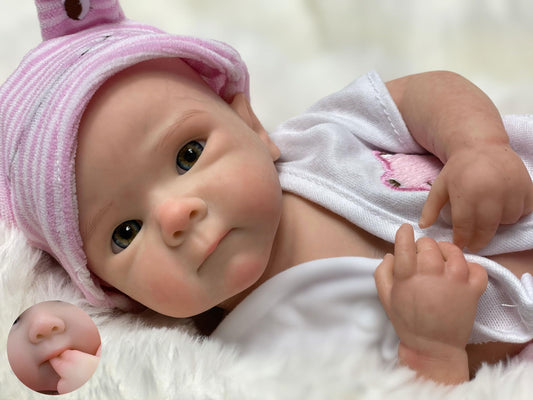 12in/33cm Full Body Silicone Baby Doll Girl Lifelike Reborn Baby Realistic Newborn Dolls That Look Like Real Life Babies